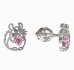BeKid, Gold kids earrings -1192 - Switching on: Screw, Metal: White gold 585, Stone: Pink cubic zircon