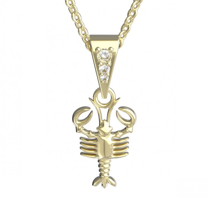 BG zlatý přívěšek Rak 040 Žluté zlato - 585 Diamant