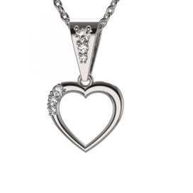 BG zlatý diamantový přívěšek srdíčko 1557 Bílé zlato - 585 Diamant lab-grown
