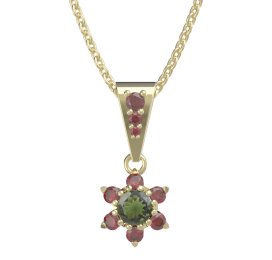 BG přívěšek 978 Stříbro 925 - pozlacené Vltavín a granát