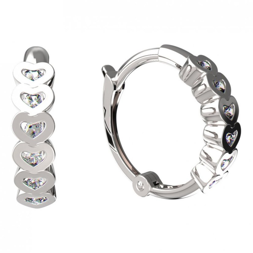 BeKid Srdíčko dětské zlaté náušnice 1249 Bílé zlato - 585 Diamant