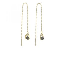 BeKid dětské náušnice 1242 s černou perlou Žluté zlato - 585 Bílý kubický zirkon