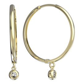 BG zlaté náušnice 101 Žluté zlato - 585 Diamant