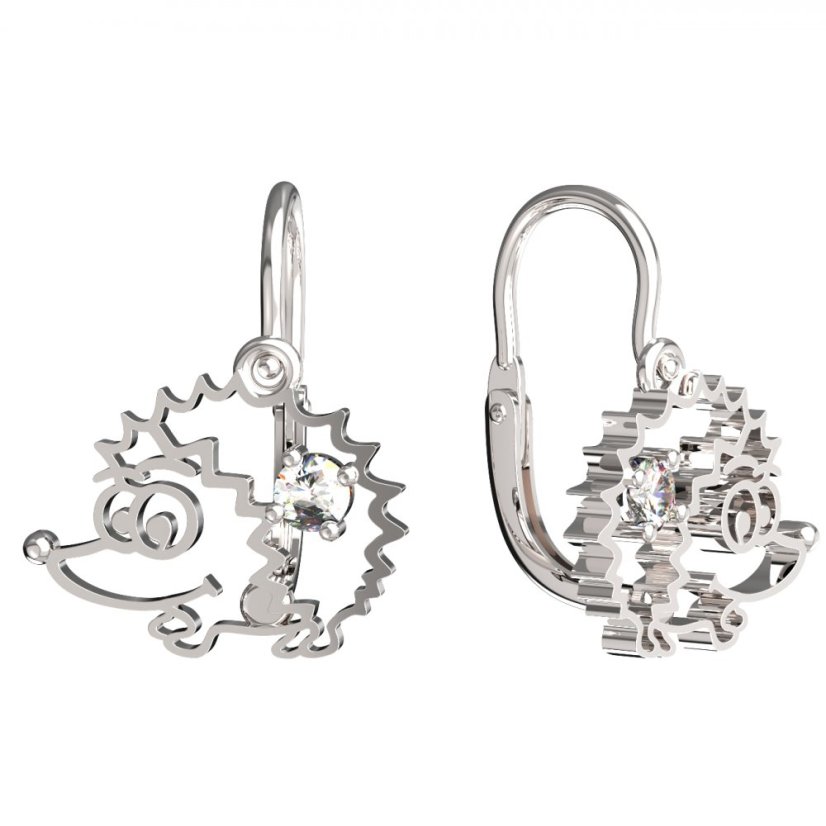 BeKid dětské náušnice ježeček 1201 Bílé zlato - 585 Diamant