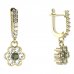 BG circular earring 140-84 - Metal: Yellow gold 585, Stone: Moldavit and garnet