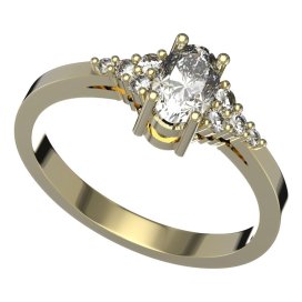 BG zlatý prstýnek 984 Žluté zlato - 585 Diamant