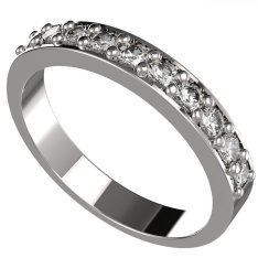 BG zlatý diamantový prstýnek - půlktlh 839 Bílé zlato - 585 Diamant lab-grown