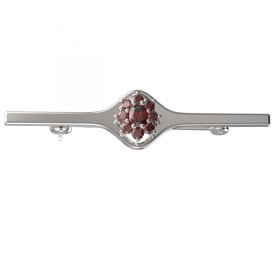 BG brož 627I Stříbro 925 - rhodium Granát