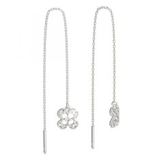 BeKid dětské náušnice čtyřlístek 830 Bílé zlato - 585 Diamant