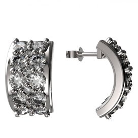 BG zlaté diamantové náušnice 959 Bílé zlato - 585 Diamant lab-grown