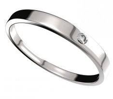 BG zlatý snubní prsten E/17m Bílé zlato - 585 Diamant