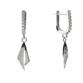 BG zlaté náušnice 1358 Bílé zlato - 585 Diamant