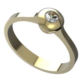 BG zlatý diamantový prstýnek 732 Žluté zlato - 585 Diamant lab-grown