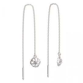 BeKid dětské náušnice kvítek 607 Bílé zlato - 585 Diamant