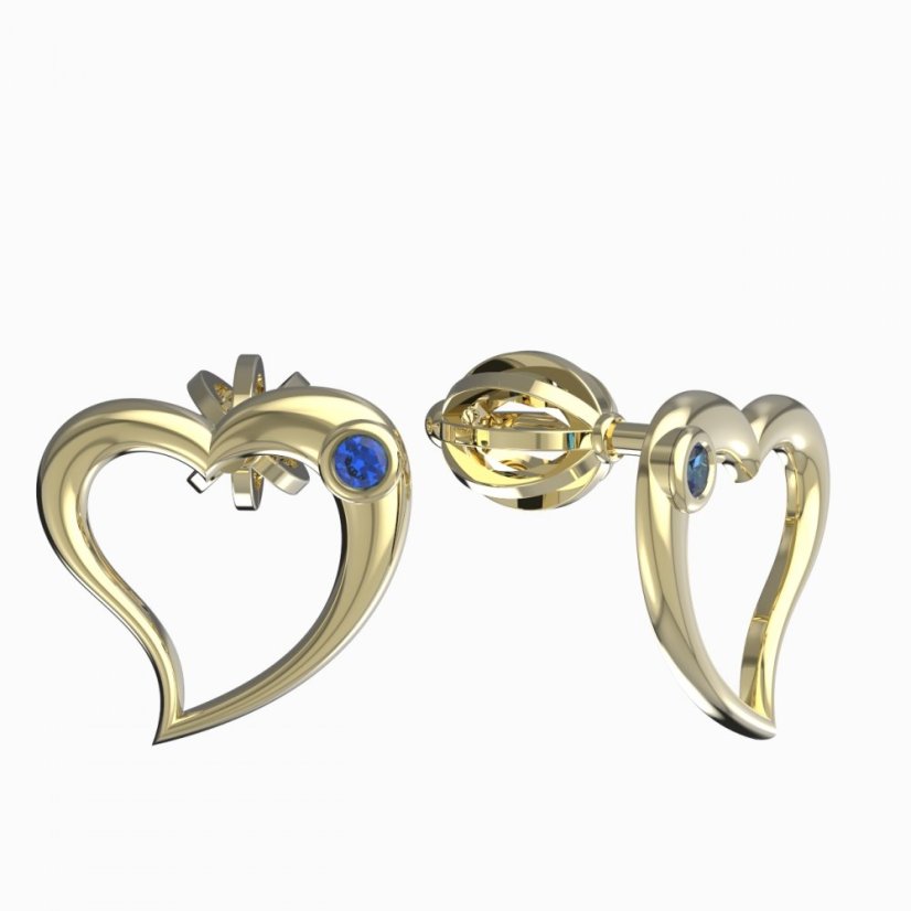 Bg náušnice srdíčko 1268 Bílé zlato - 585 Diamant