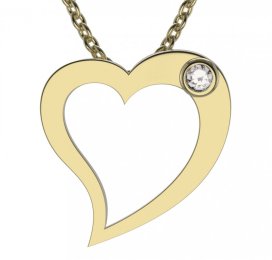 BG zlatý přívěšek srdíčko 1569 Žluté zlato - 585 Diamant