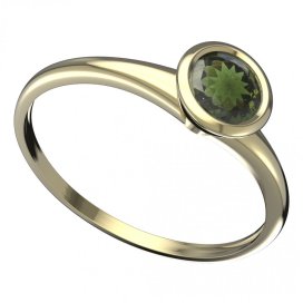 BG vltavínový prsten 557I Žluté zlato - 585 Vltavín