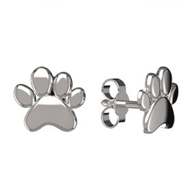 BG zlaté náušnice tlapka1367 Bílé zlato - 585