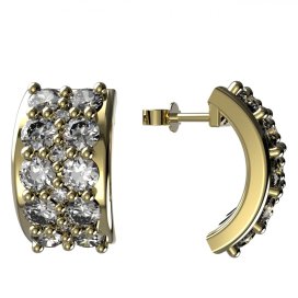 BG zlaté diamantové náušnice 959 Žluté zlato - 585 Diamant lab-grown