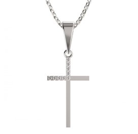 BG zlatý přívěšek křížek 1166 Bílé zlato - 585 Diamant