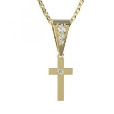 BG zlatý přívěšek křížek 1104 Žluté zlato - 585 Diamant