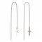 BeKid, Gold kids earrings -1105 - Switching on: Pendant hanger, Metal: White gold 585, Stone: Light blue cubic zircon