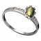 BG vltavínový prsten 560J - Kov: Žluté zlato 585, Kámen: Vltavín a  kubický zirkon