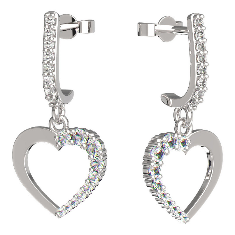 BeKid dívčí náušnice srdíčko 1251 Bílé zlato - 585 Diamant