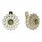 BG earring circular 004-07 - Metal: Silver 925 - rhodium, Stone: Garnet