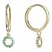 BeKid, Gold kids earrings -855 - Switching on: Circles 15 mm, Metal: Yellow gold 585, Stone: Light blue cubic zircon
