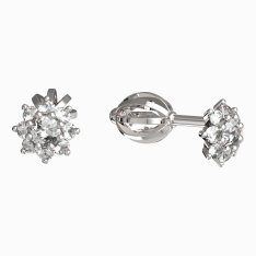 BG zlaté náušnice 886 Bílé zlato - 585 Diamant