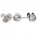 BeKid children's earrings Mickey with pearl 1398 - Einschalten: Brizura 0-3 Jahre, Metall: Weißes Gold 585, Stein: weiße Perle
