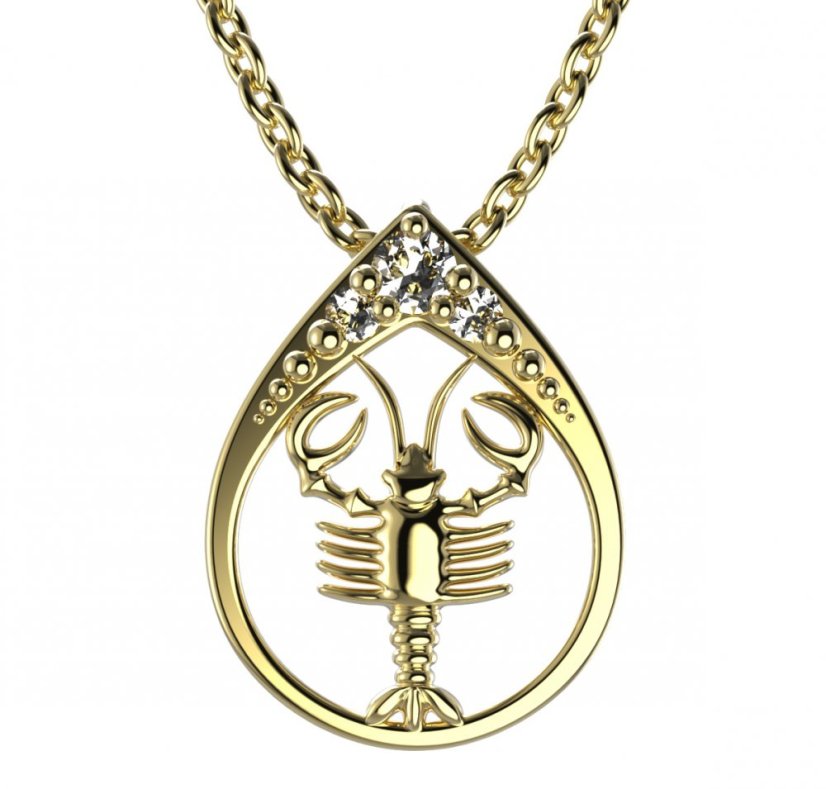 BG zlatý přívěšek Rak 047 Žluté zlato - 585 Diamant