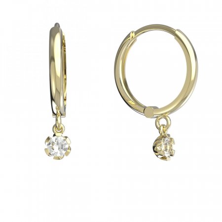 BeKid, Gold kids earrings -869 - Switching on: Brizura 0-3 roky, Metal: Yellow gold 585, Stone: White cubic zircon