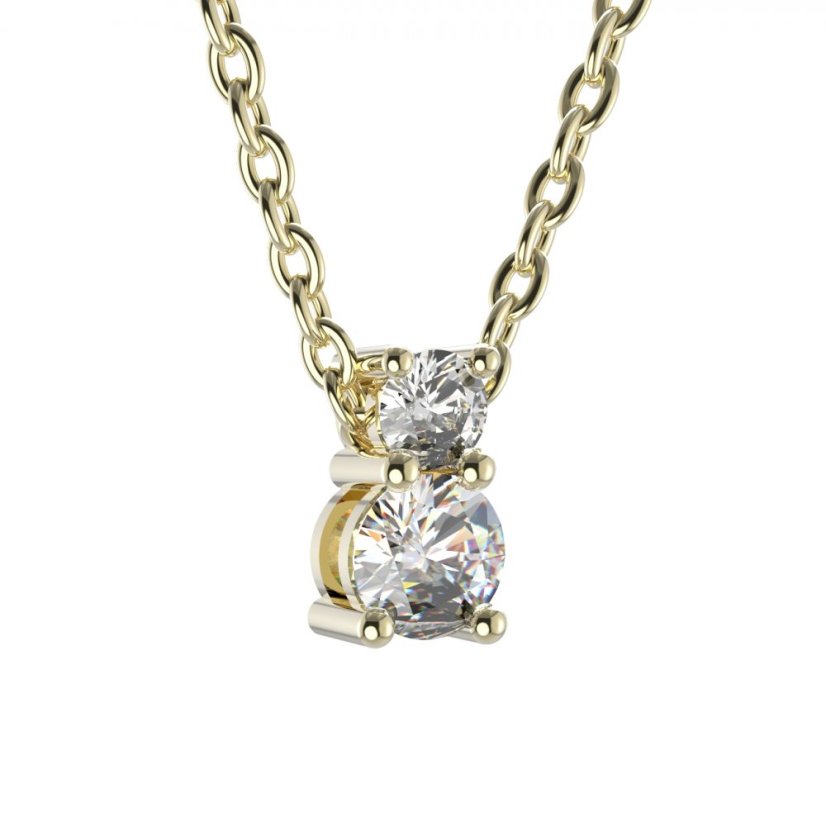 Zlatý přívěsek s diamantem, žluté zlato 585 – 746