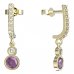 BeKid, Gold kids earrings -864 - Switching on: Pendant hanger, Metal: Yellow gold 585, Stone: Pink cubic zircon