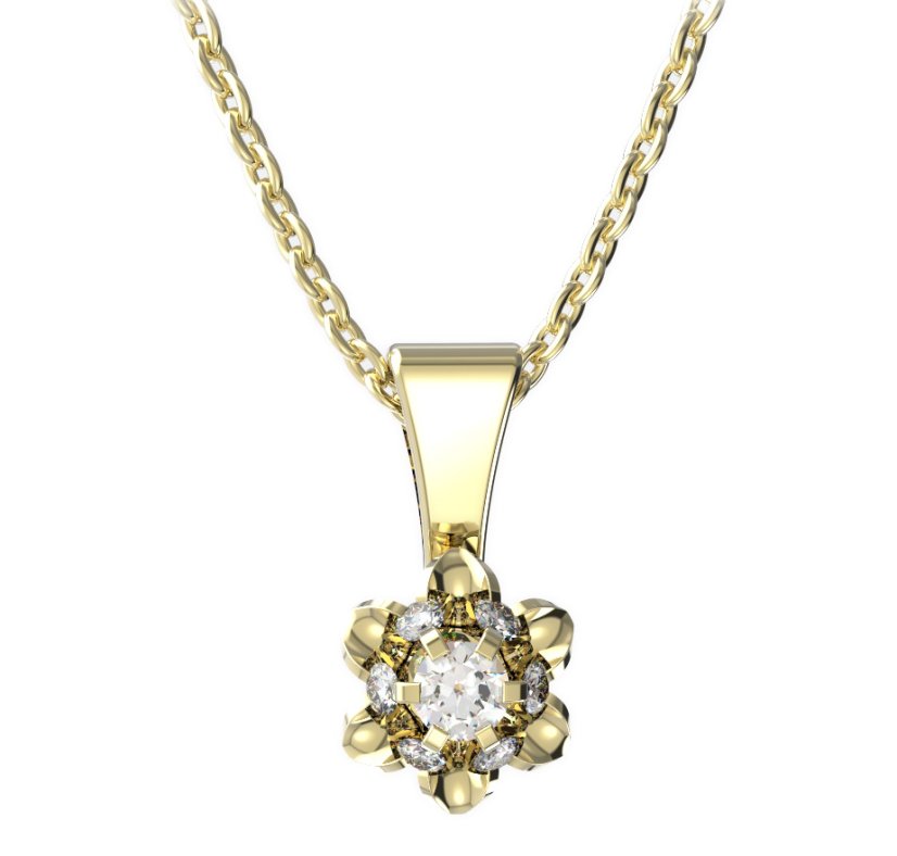 BG zlatý přívěšek 878 Žluté zlato - 585 Diamant