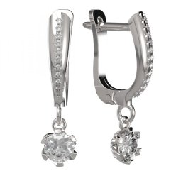 BG zlaté diamantové náušnice 870 Bílé zlato - 585 Diamant lab-grown