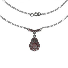 BG náhrdelník 991 Stříbro 925 - ruthenium (30-90dní) Granát