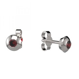 BG náušnice vsazený  granát  732 Bílé zlato - 585 Granát