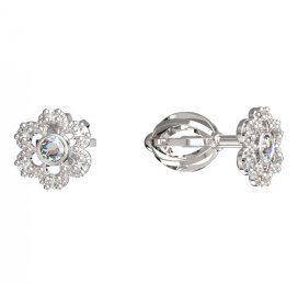 BeKid dětské náušnice šestilístek 854 Bílé zlato - 585 Diamant