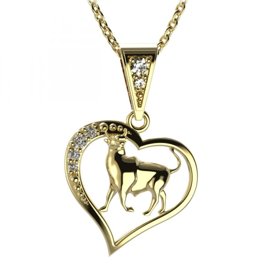 BG zlatý přívěšek Býk 042 Žluté zlato - 585 Diamant