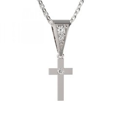 BG zlatý přívěšek křížek 1104 Bílé zlato - 585 Diamant