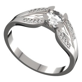 BG zlatý diamantový prstýnek 786 Bílé zlato - 585 Diamant lab-grown