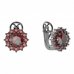 BG  earring 098-R7 circular - Metal: Silver 925 - rhodium, Stone: Garnet