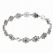 BG bracelet 157 - Metal: Silver 925 - ruthenium, Stone: Moldavit and garnet