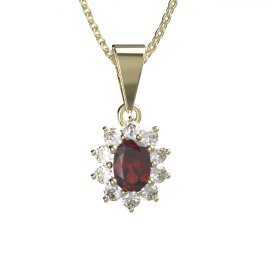 Zlatý přívěsek s červeným zirkonem, žluté zlato 585 – 756