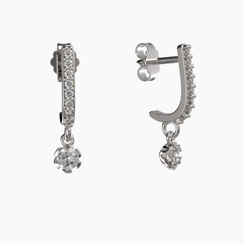 BeKid dětské náušnice 869 Bílé zlato - 585 Diamant