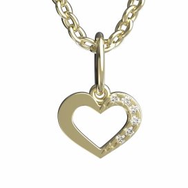 BeKid dětský přívěšek srdíčko 597 Žluté zlato - 585 Bílý kubický zirkon