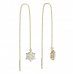 BeKid, Gold kids earrings -109 - Switching on: Circles 15 mm, Metal: White gold 585, Stone: Light blue cubic zircon